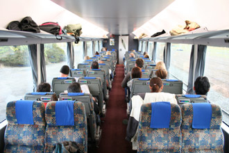 Seating on the Christchurch-Greymouth Tranz Alpine train