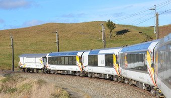 The new Northern Explorer train from Auckland to Wellington