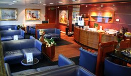 The Commodore Deluxe lounge on DFDS Seaways Newcastle-Amsterdam ferry.