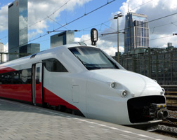 Front of the Brussels-Amsterdam Fyra train