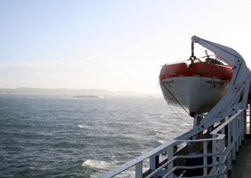 The ferry approaches the Norwegian coast...