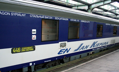 A sleeping-car on the Jan Kiepura sleeper train from Cologne to Warsaw