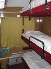 3-bed sleeper on the train from Krakow to Prague