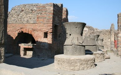 Ruined bakery in Pompeii