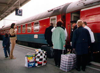 Sleeping-cars on the Berlin to St Petersburg train