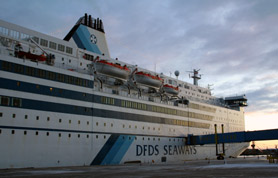 Catch an overnight ferry to Holland to conect with the Amsterdam to Moscow train...