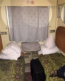 2-bed sleeper on night train from Kiev to Moscow.