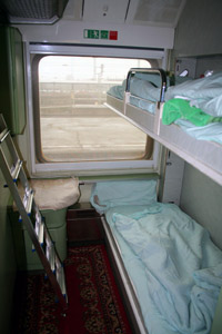 A 2-berth sleeper on the Cologne-Moscow train