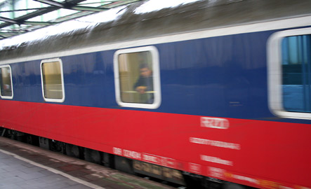 The train to Moscow gathers speed down the platform...