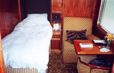 A Blue Train sleeping compartment
