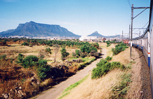 Shosholoza Meyl's 'Trans-Oranje' train from Durban approaches Cape Town