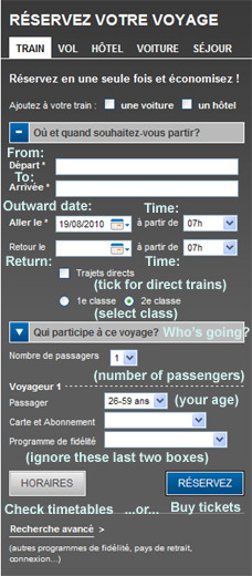 How to use www.voyages-sncf.com: Home page