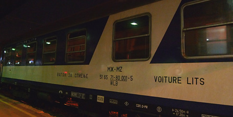 Macedonian sleeping-car on Belgrade to Skopje night train