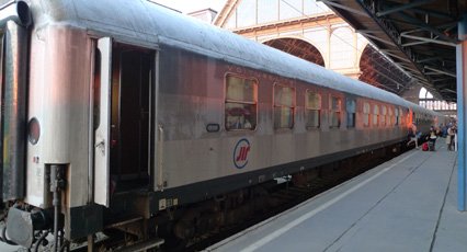 A Serbian sleeping-car on the Belgrade to Budapest train