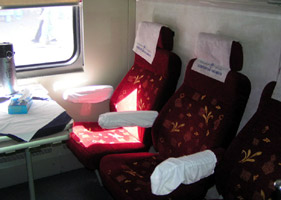 Inside the Tashkent-Samarqand train