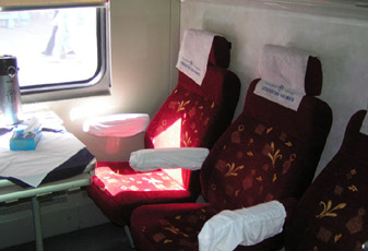 Inside the Tashkent-Samarqand train