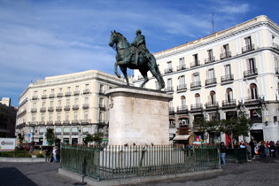 The Peurta del Sol, Madrid.  It's easy to travel London-Madrid by train..!