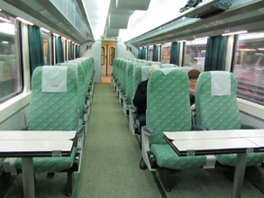 Preferente seats on the Arco train from Irun to Santiago de Compostella & Vigo