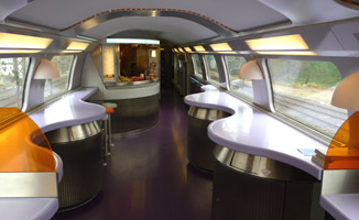 Cafe-bar on the upper deck of a TGV Duplex
