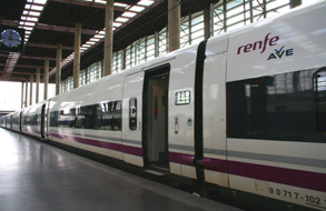 London-Malaga by train:  Talgo 200 at Malaga station