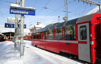 Bernina Express at Pontresina