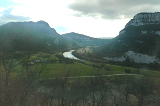 Scenery along the Haut-Bugey line, seen from the Geneva to Paris train