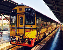 Express railcar from Bangkok to Chiang Mai