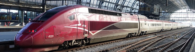A Thalys train from Amsterdam to Paris