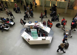 The TrainsEurope desk at St pancras station can sell train tickets for journeys all over Europe