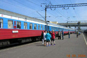 Moscow Yaroslavski station - the Trans-Siberian terminus.