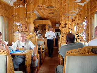 Mongolian restaurant car attached to train 4