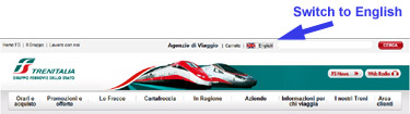 How to use trenitalia.com:  Switch it to English