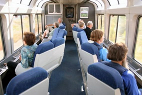 Inside the Superliner lounge  Photo courtesy of Sue Smith