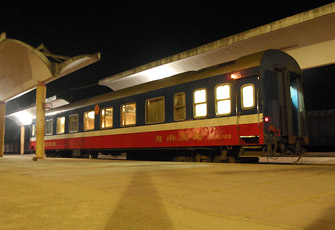Beijing to Hanoi by train.  The Vietnamese train from Dong Dang to Hanoi, seen at Dong Dang. 