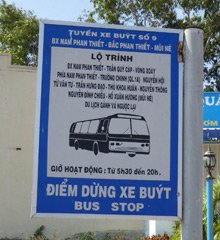 Bus stop at Phan Thiet station