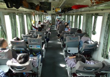 Air-conditioned soft seats on train SE3