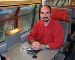 Mark Smith, the Man in Seat Sixty-One, on board Eurostar in Seat 61...