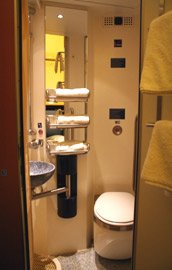 Deluxe sleeper en suite toilet and shower