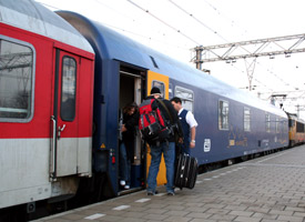 The City Night Line sleeper train from Amsterdam to Prague, at Amsterdam