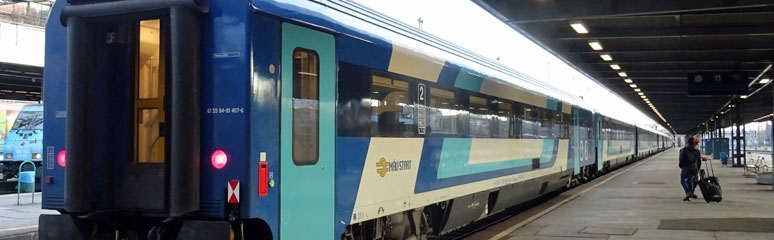 The EuroCity train Hungaria between Berlin & Budapest