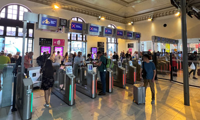 Ticket gates at Nice Ville station