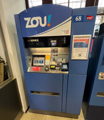 Zou ticket machine at Nice Ville station