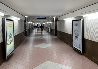 Subway at Nice Ville station linking all platforms with steps