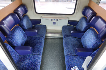 2nd class seats in 6-seat compartments