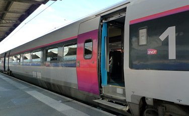 TGV car in latest livery