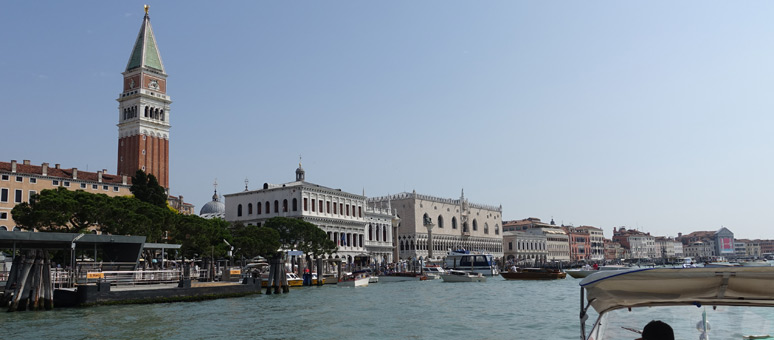 Arriving in Venice San Marco by water taxi