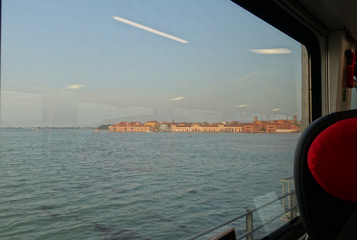 The train crosses the causeway to Venice