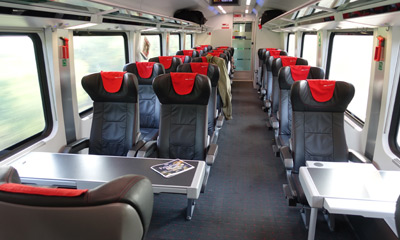 Business class on the Vienna to Venice train