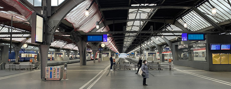 Platforms 9 & 10 at Zurich HB