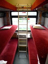 6-berth couchette compartment from Koln to Wien